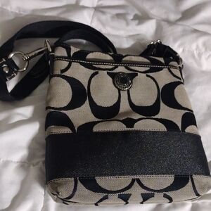 Coach Gray And Black Crossbody Women's Bag
